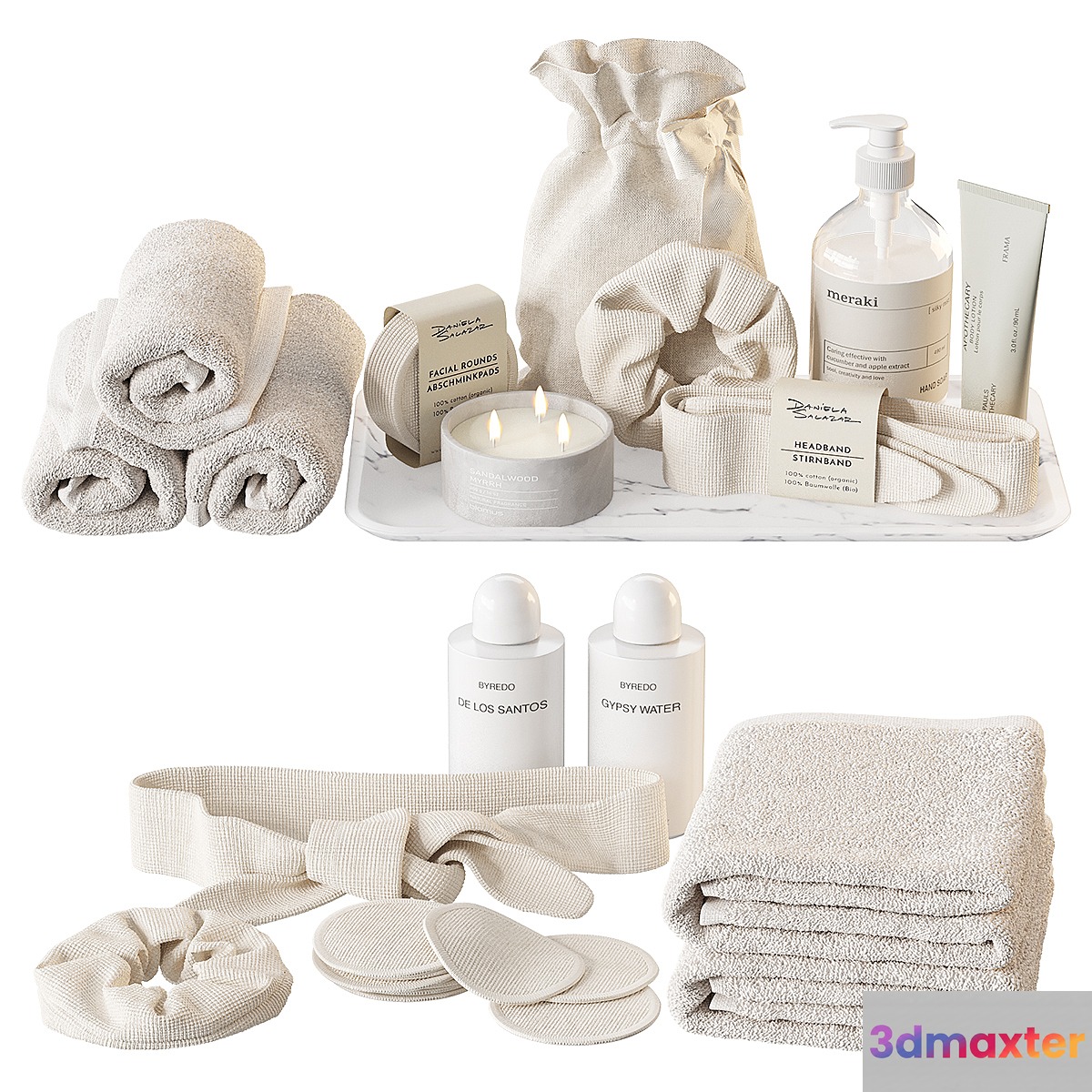 Decorative set for bathroom and spa 3D Max