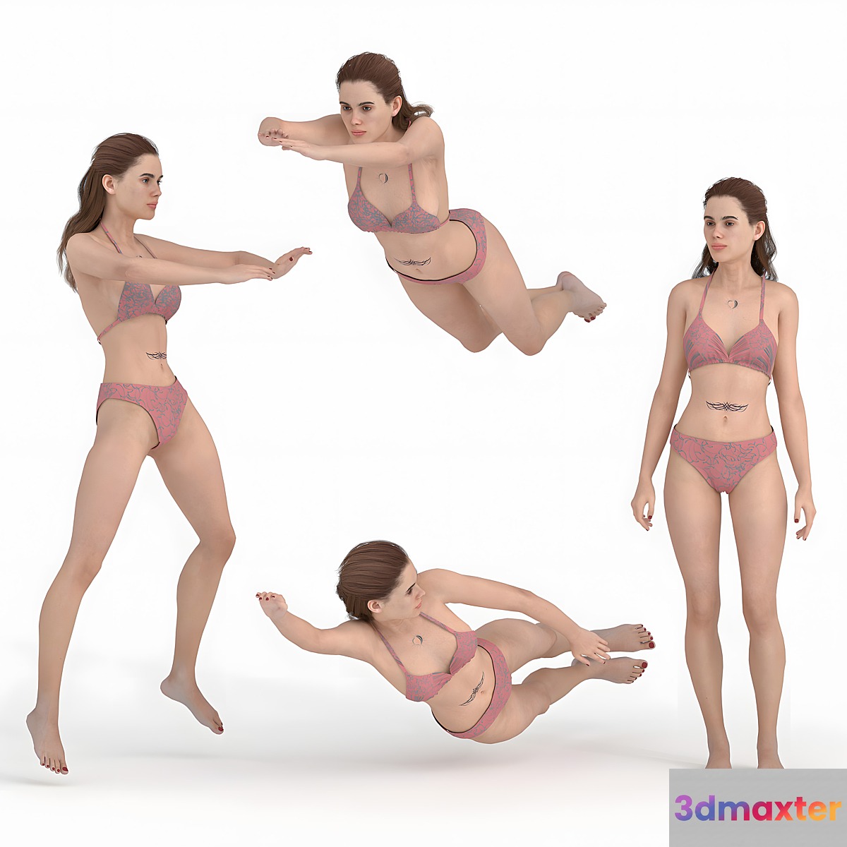 Bikini Woman 04 Poses 3D Max