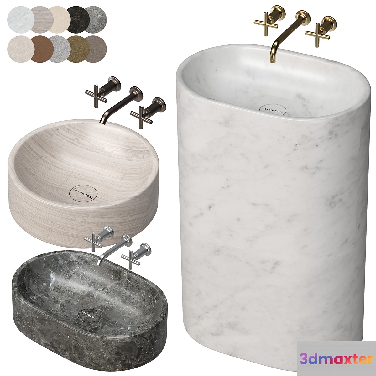SALVATORI Balnea washbasins set 3D Max