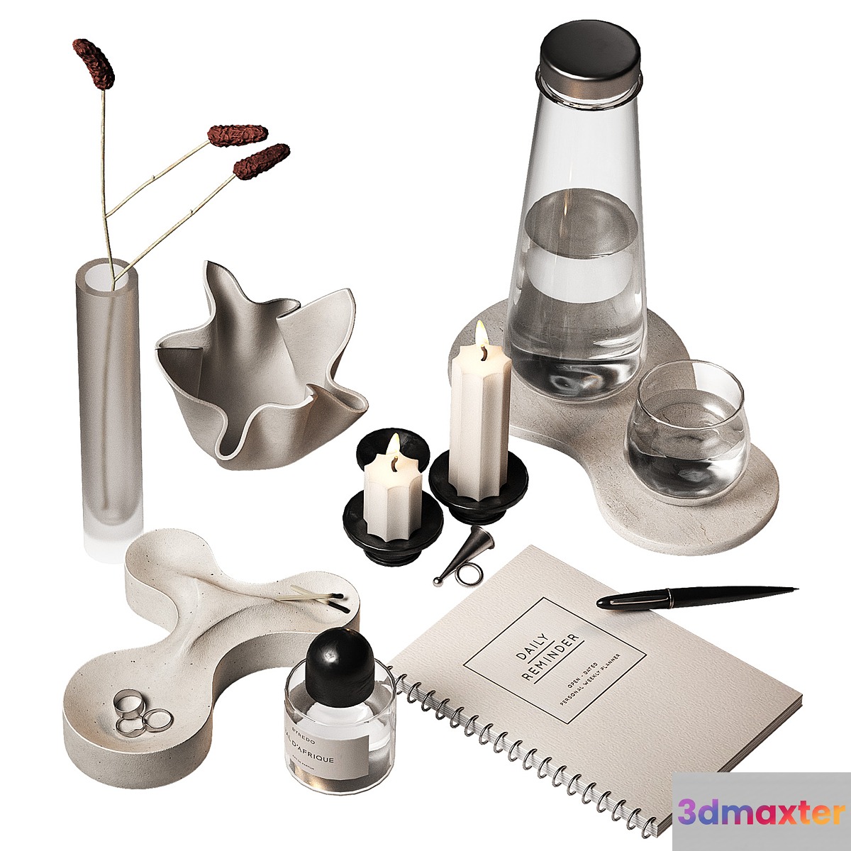 Decorative set. Minimal style decor 2. 3D Max