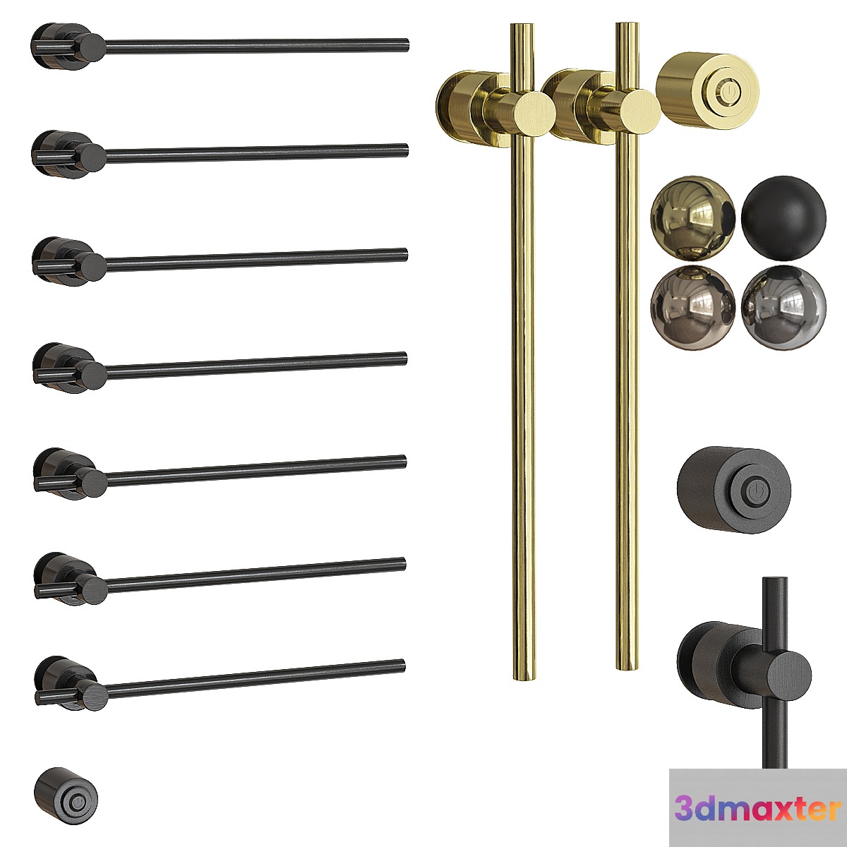 Electric heated towel rail Margaroli Sole 3D Max