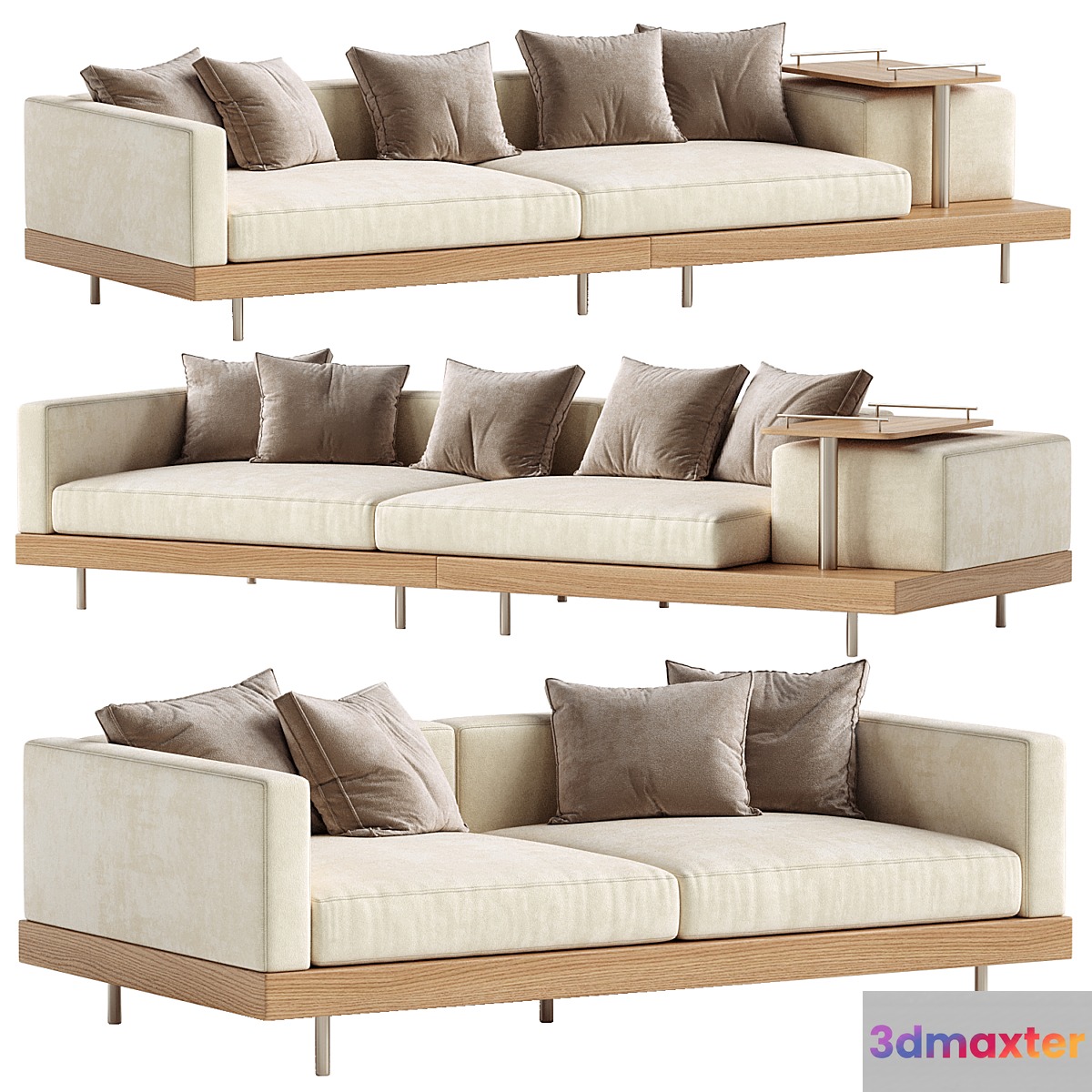 Japandi XXL Wooden Sofa 01 - No.2 3D Max