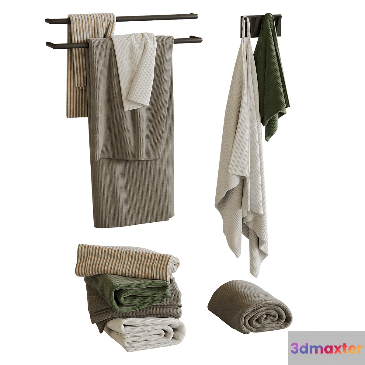 Waffle towels 2 3D Max