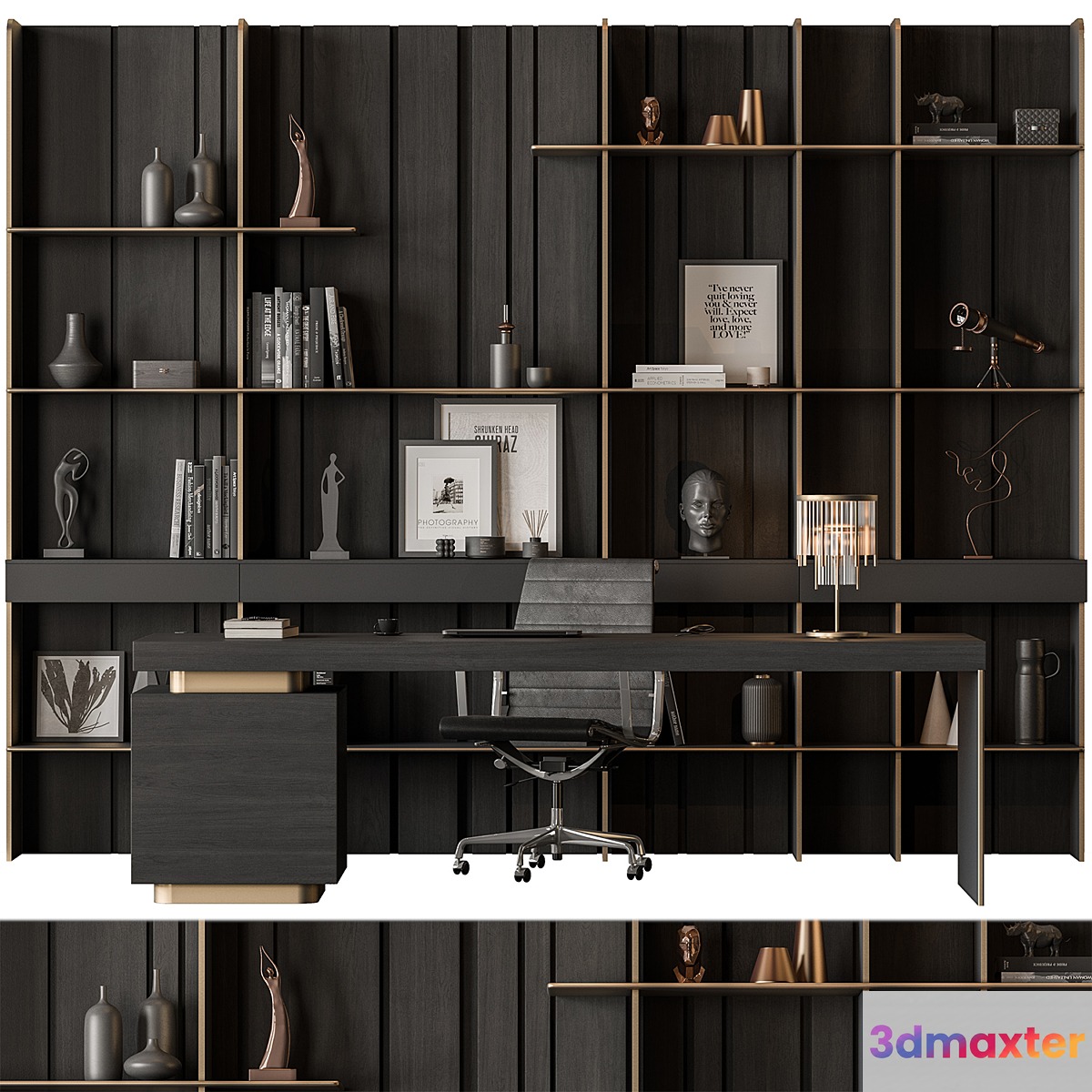 Boss Desk - Office Furniture 602 3D Max