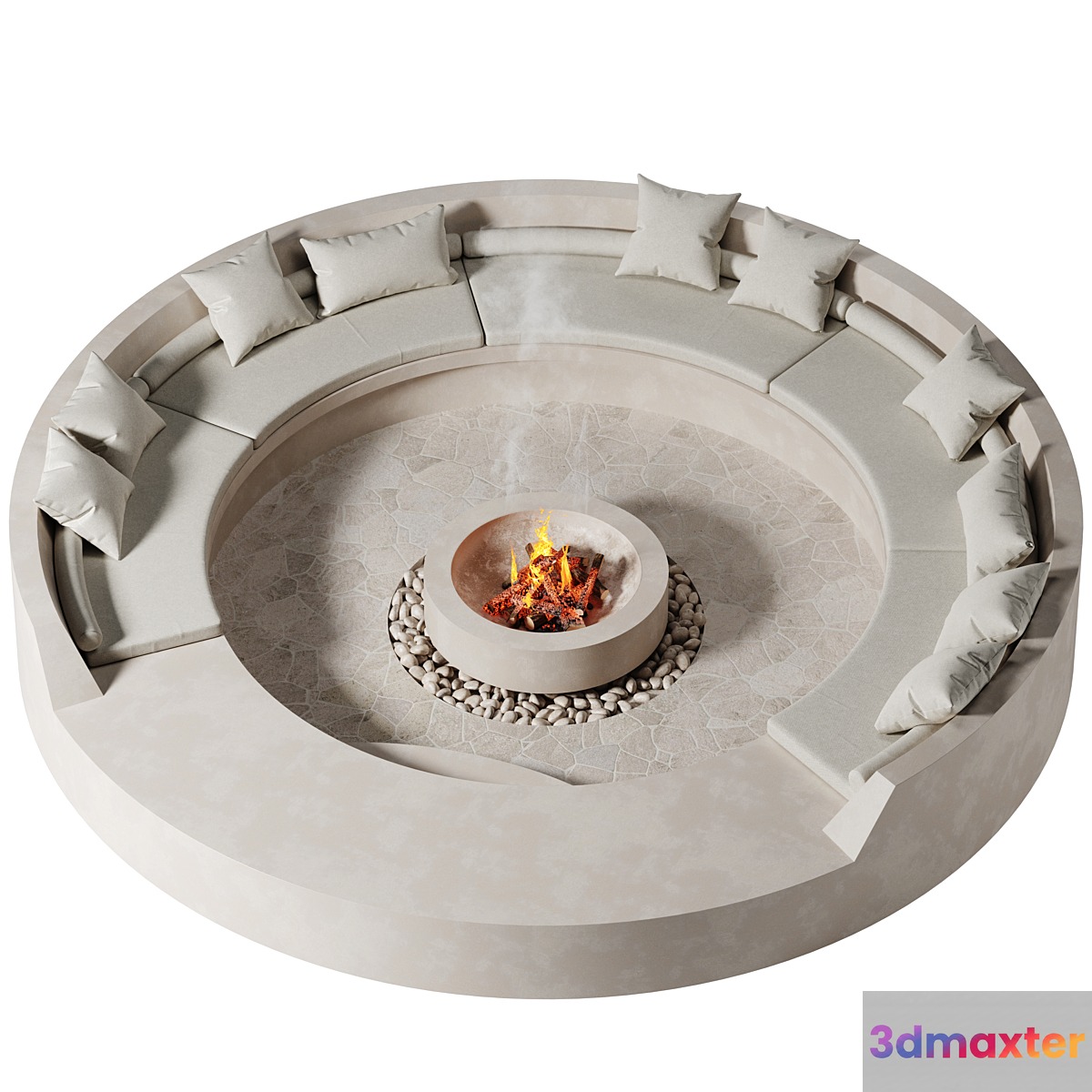 Place to relax by the fire 3D Max