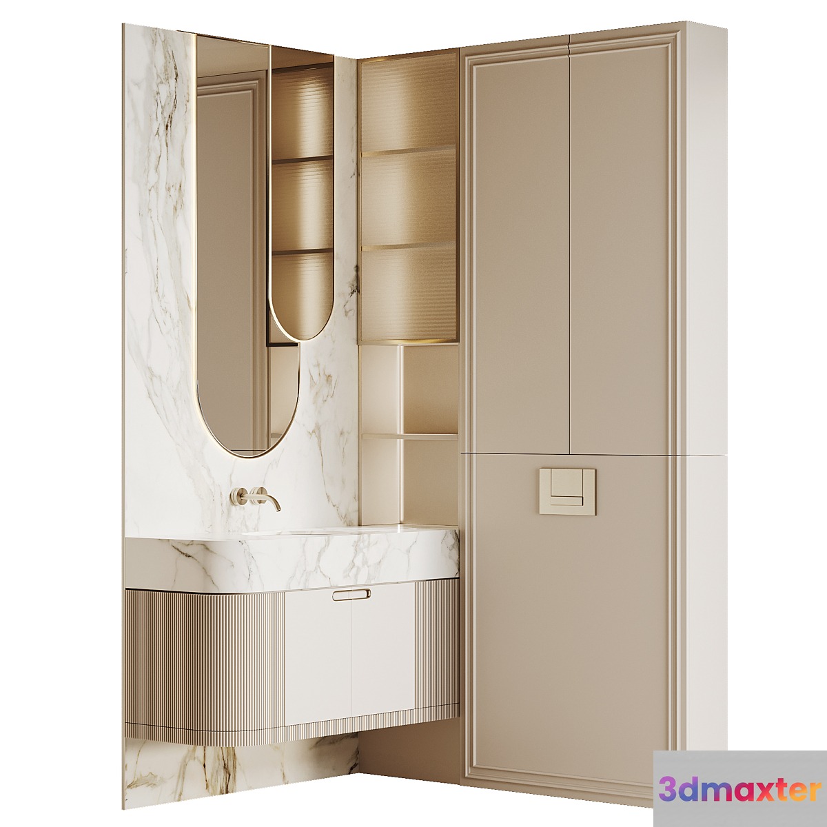 Bathroom furniture beige - No.2 3D Max