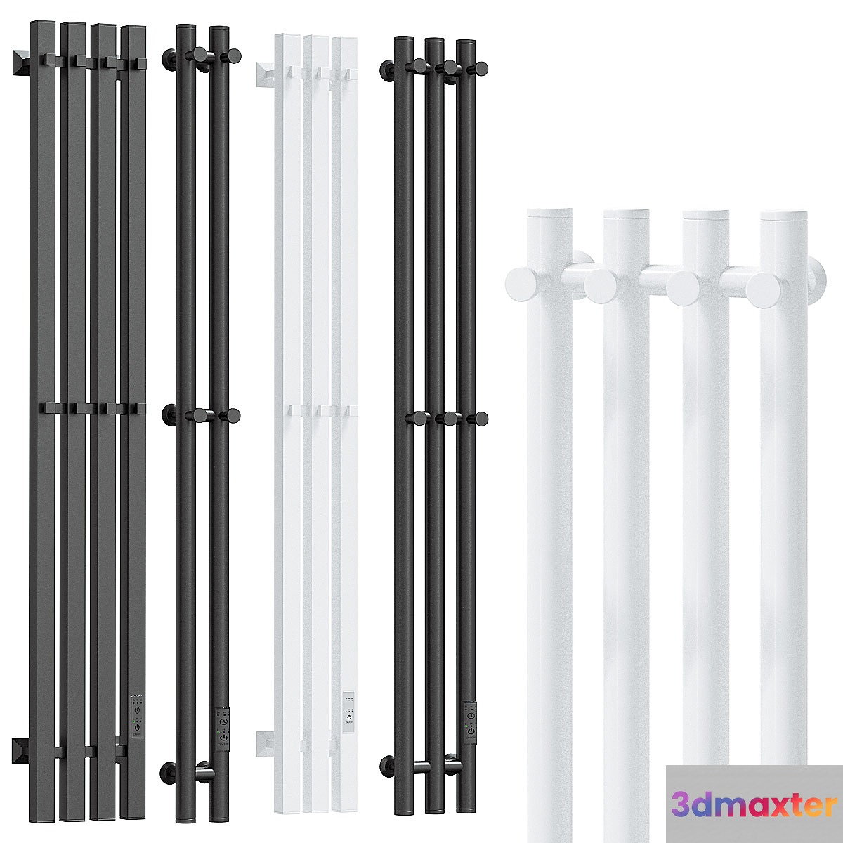 Electric heated towel rail set Margroid Inaro 3D Max