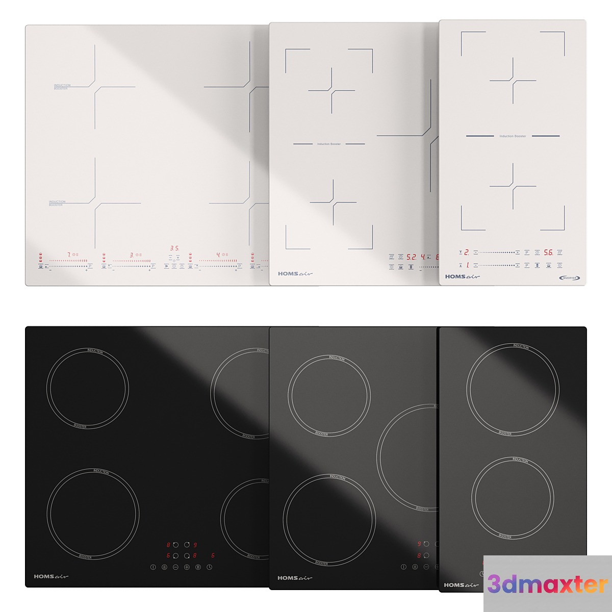 HOMSair induction hob set 3D Max