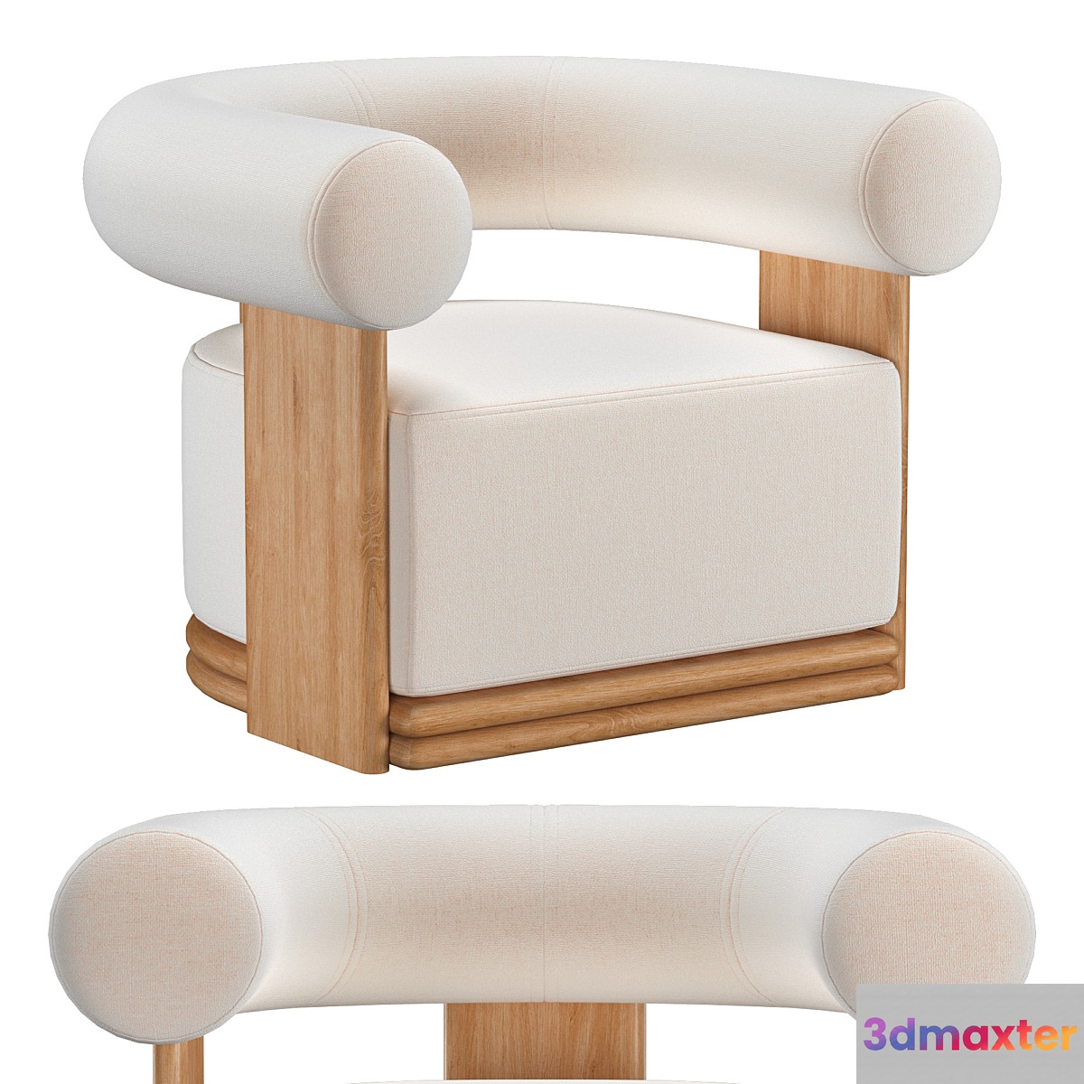 BONDI TEAK SWIVEL LOUNGE CHAIR 3D Max