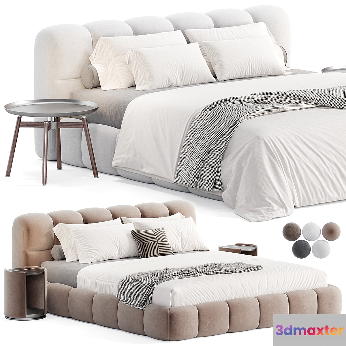 Hildon Boucle bed 3D Max