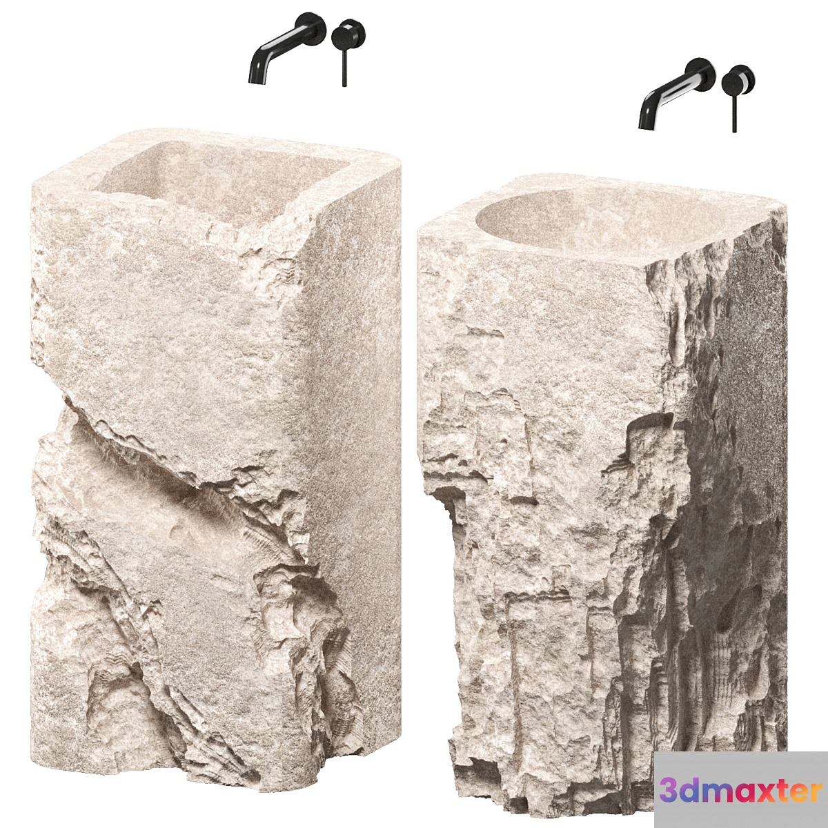 stone wash basin set6 - No.2 3D Max