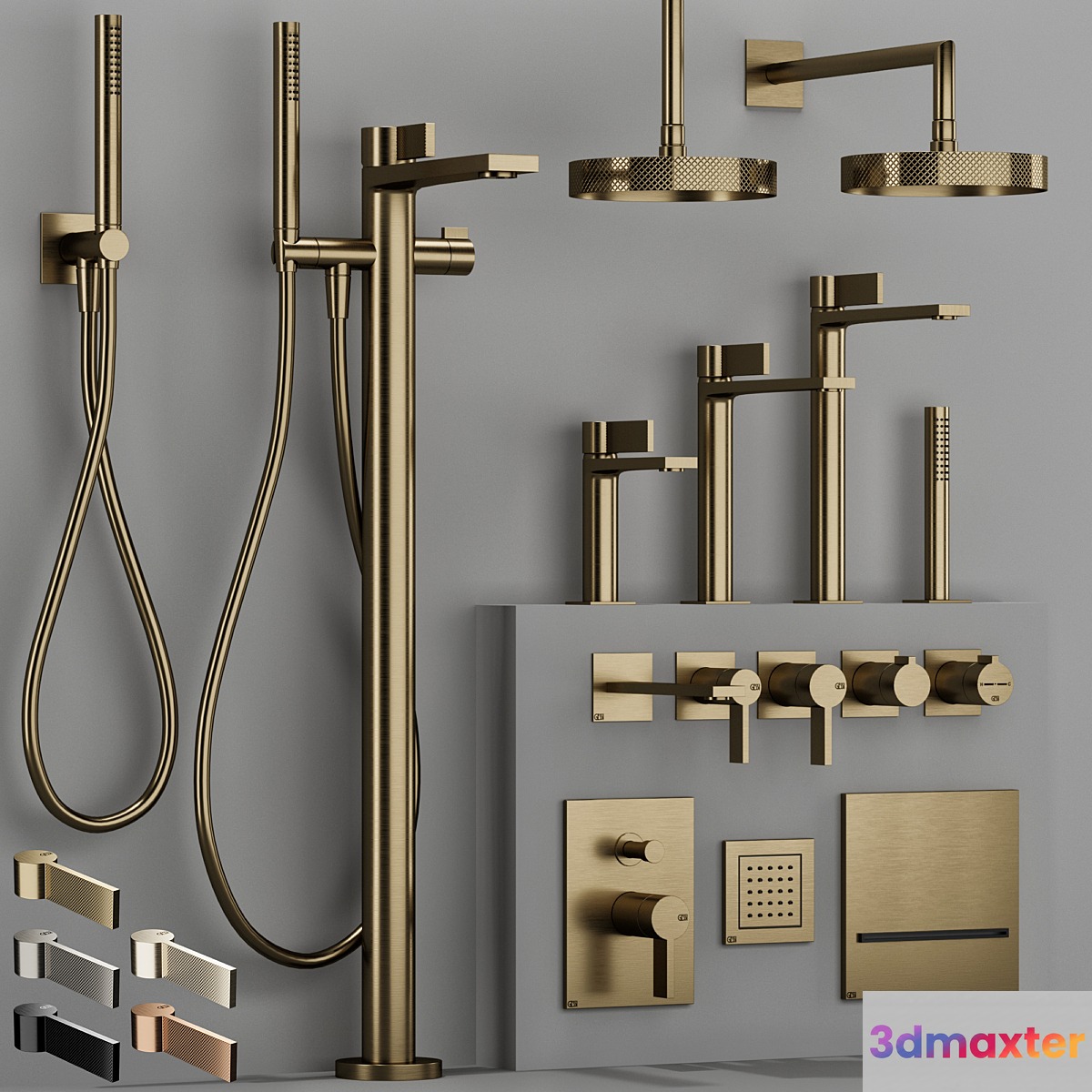 GESSI INVERSO RIGATO bathroom faucet set - No.2 3D Max