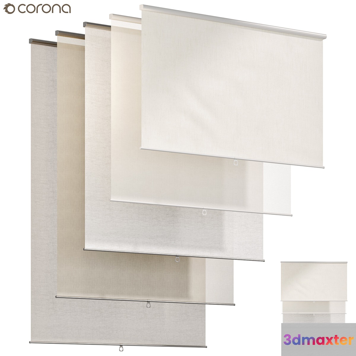 Roller blinds Curtains 02 Roller blinds - No.2 3D Max