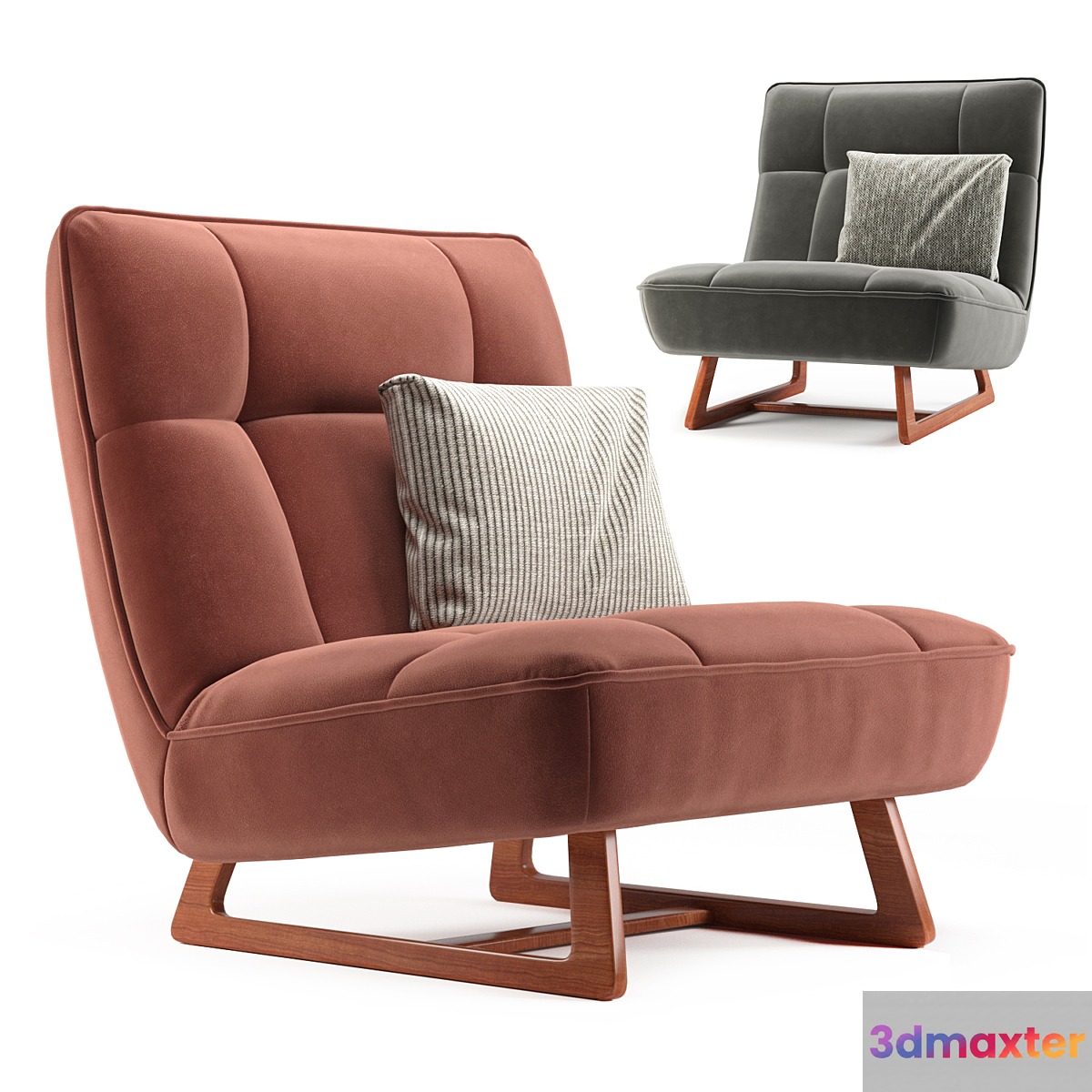 Armchair Ribs Velvet DIVAN.ru 3D Max