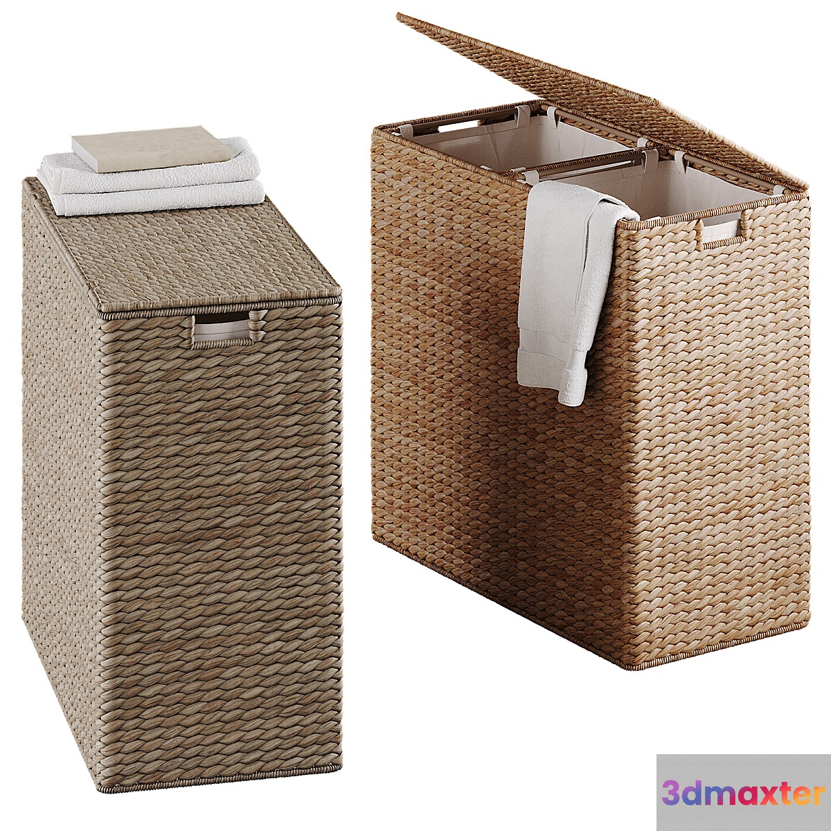 Wicker laundry baskets 3 3D Max