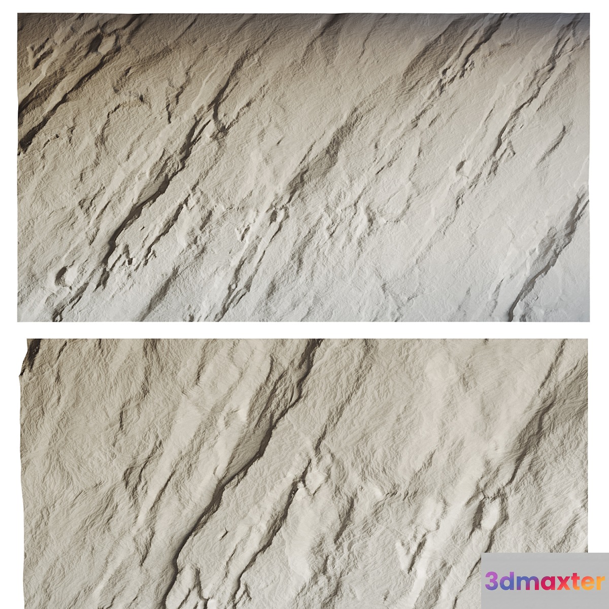 Rock Decorative wall made of art concrete 2 3D Max