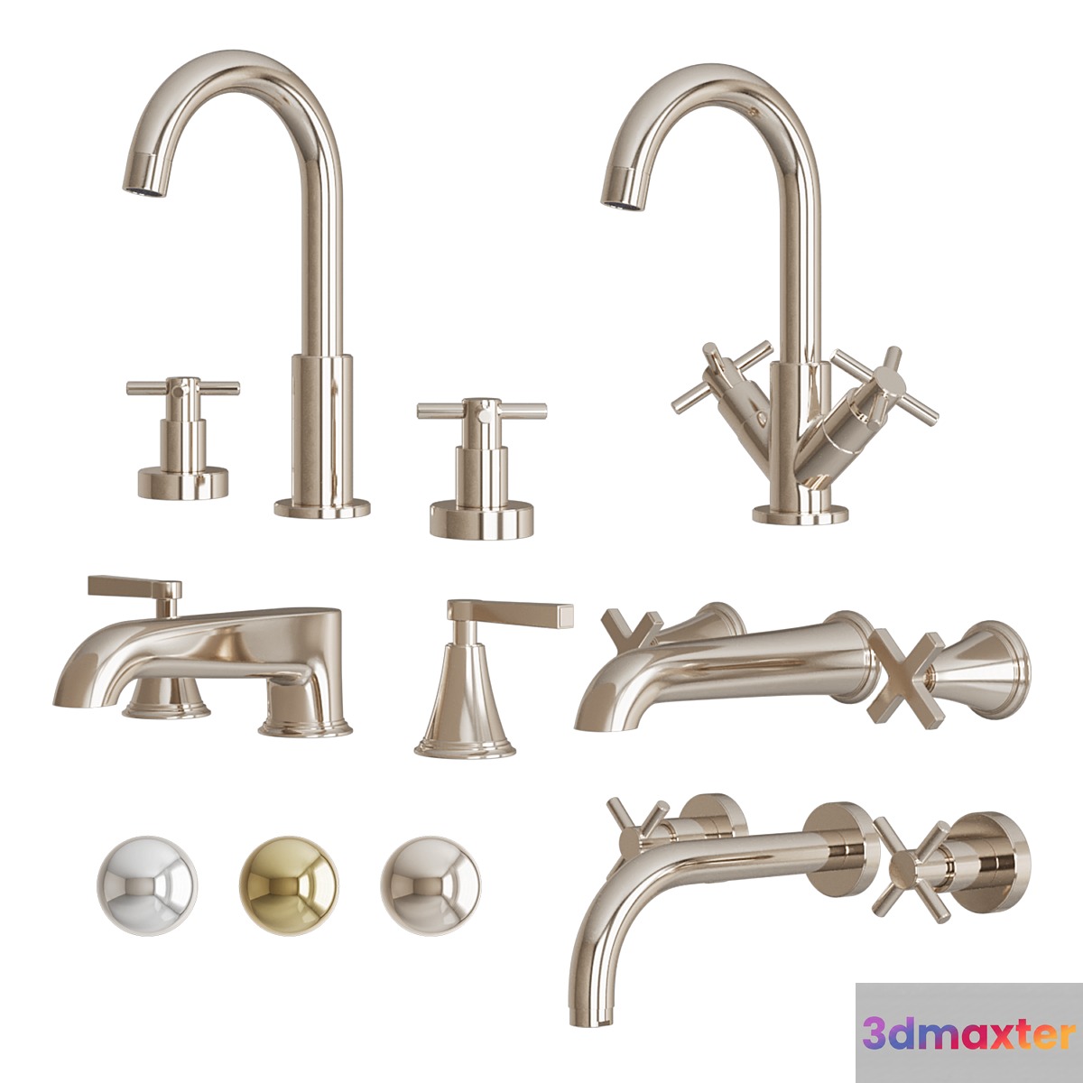 Porter Faucet Set 3D Max