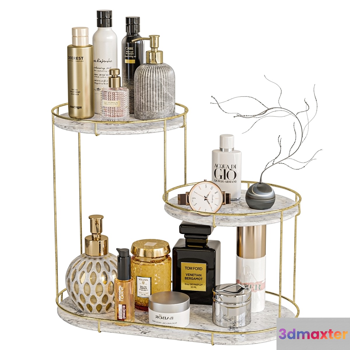 Set of cosmetics for the bathroom or beauty salon 100 3D Max