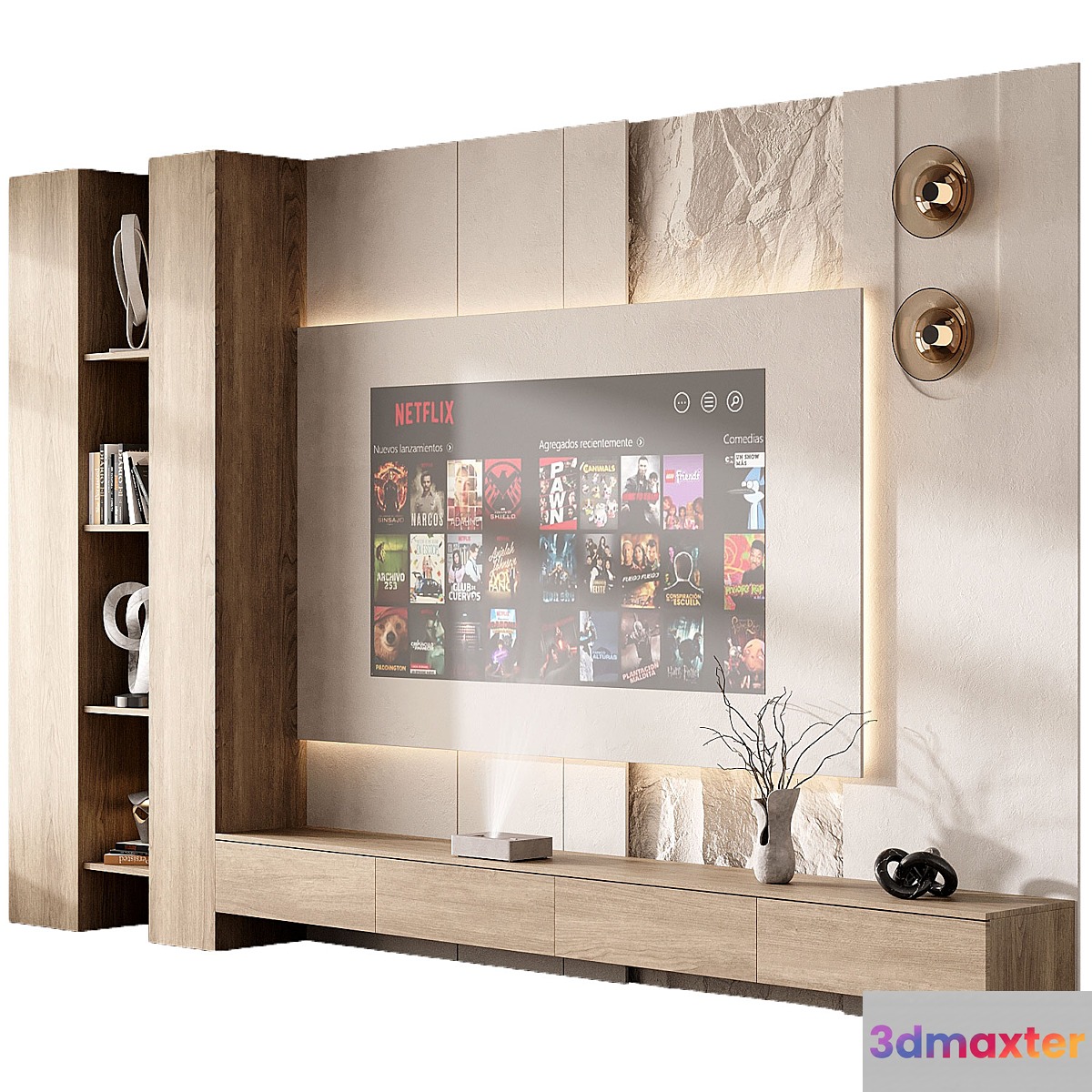 TV Wall set 003 3D Max