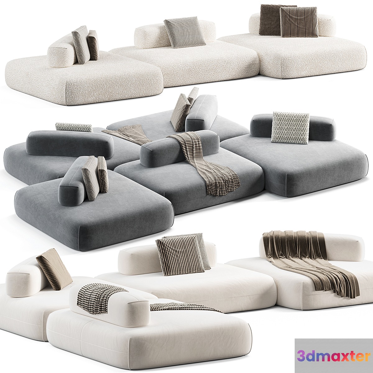 Modular sofa Flow Plus by Aatom 3D Max