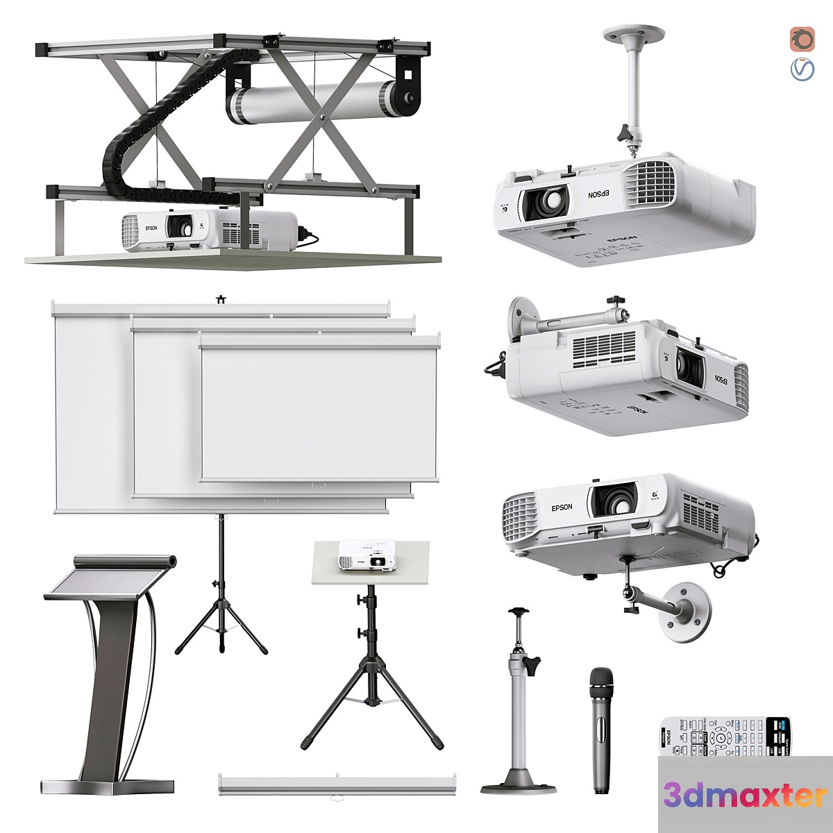 Electrical equipment set 4 3D Max