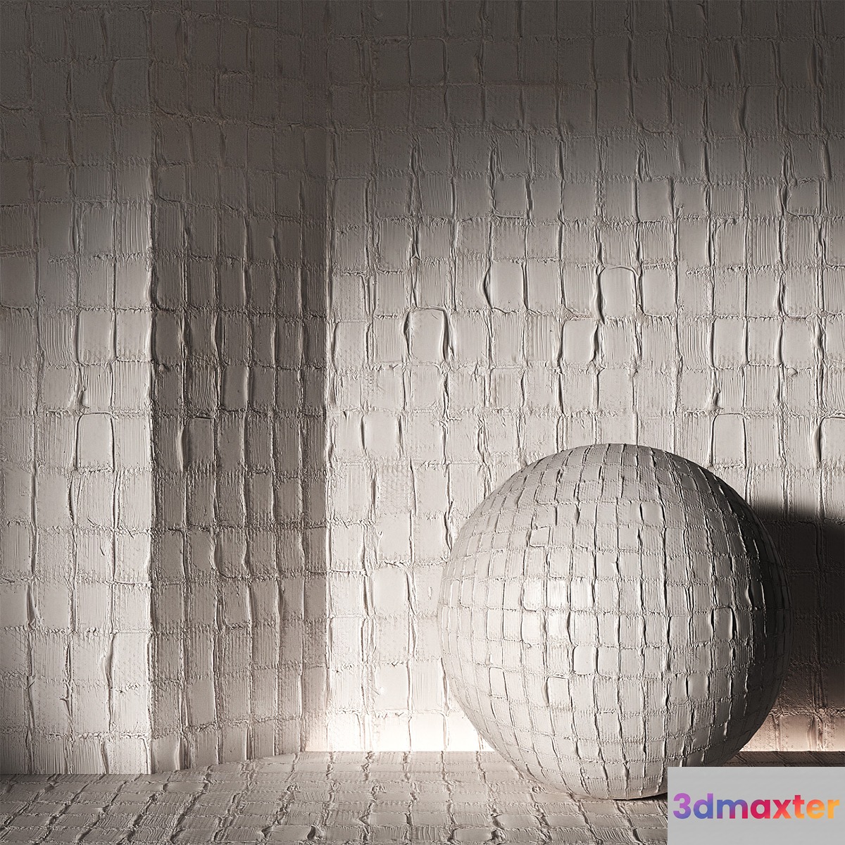 Plaster Patches seamless 4k material. Rough decorative wall finishing. 3D Max