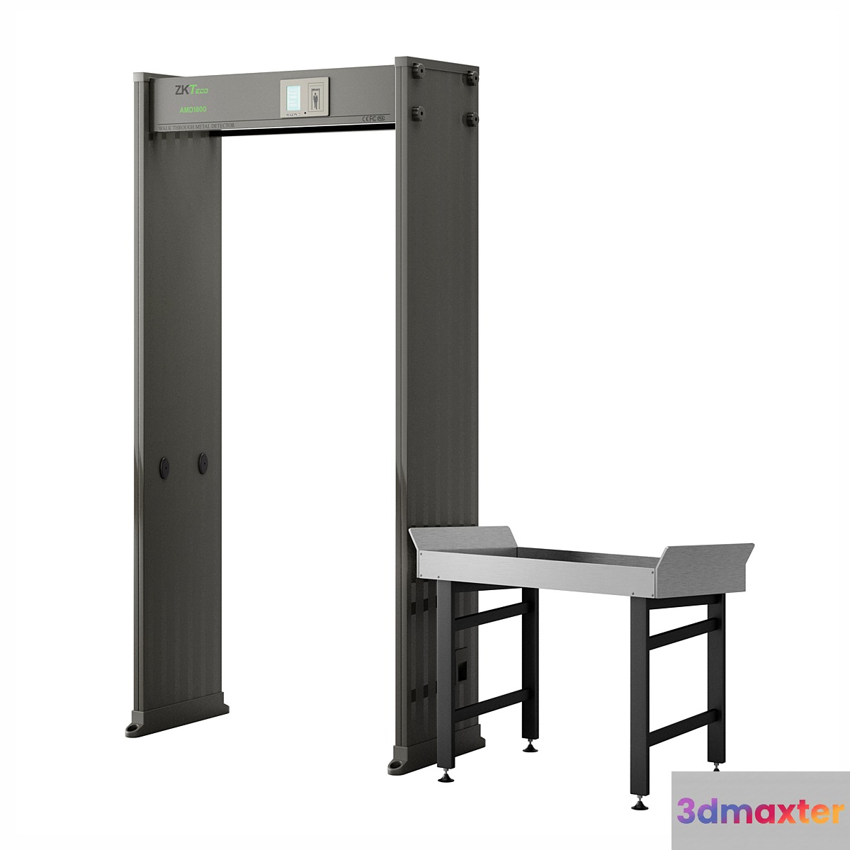 Arched metal detector AMD-1800 ZKTeco with inspection stand 3D Max