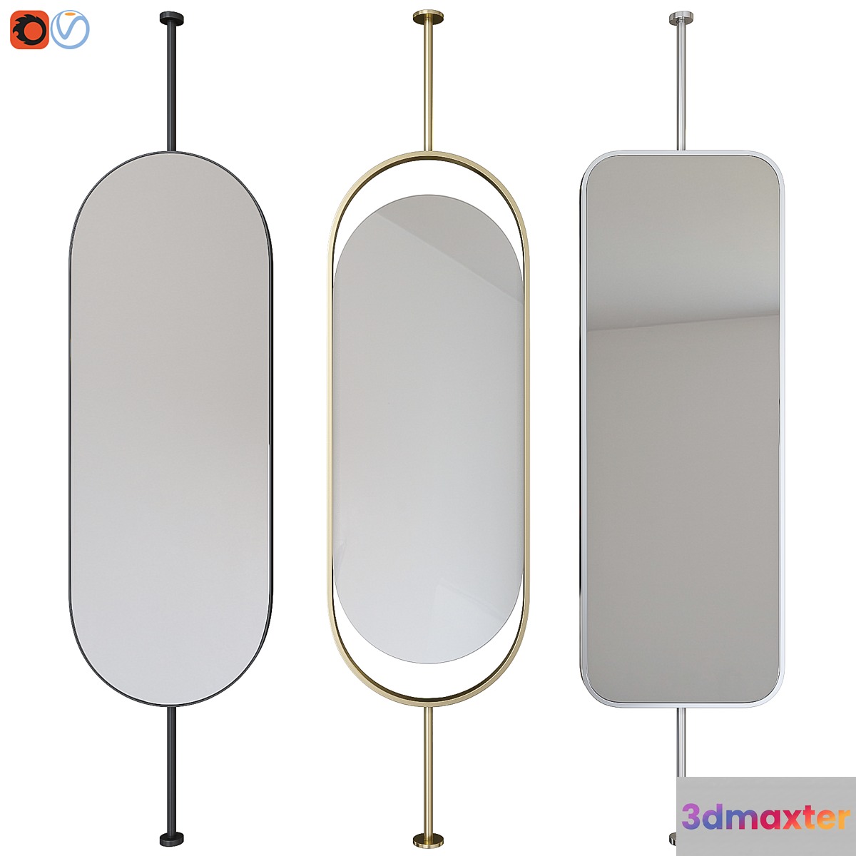 Mirror on the bar 3D Max
