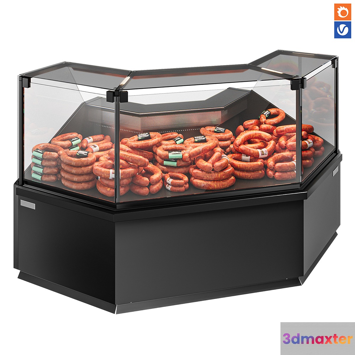 Refrigerators for meat corner section 3D Max