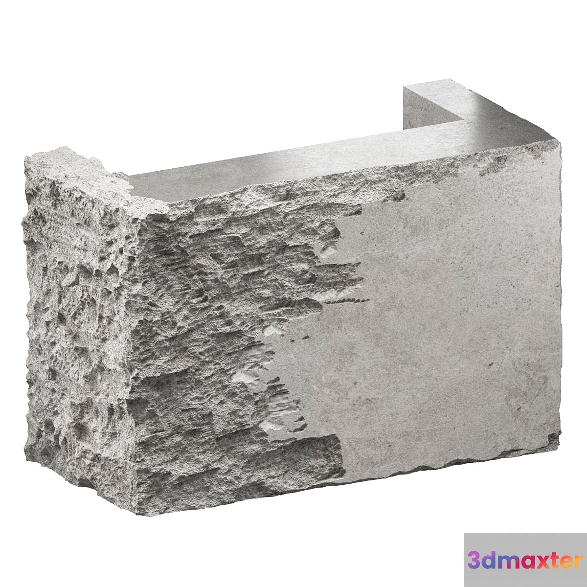 reception desk made of concrete 1 3D Max