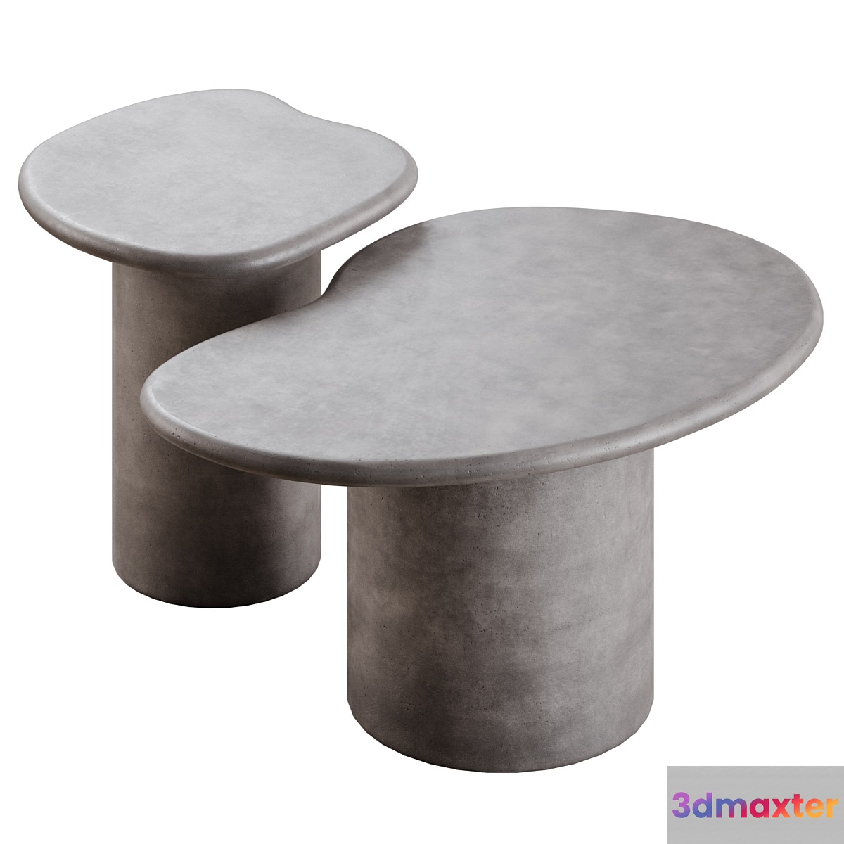 Macarella cement coffee tables in 2 colors 3D Max