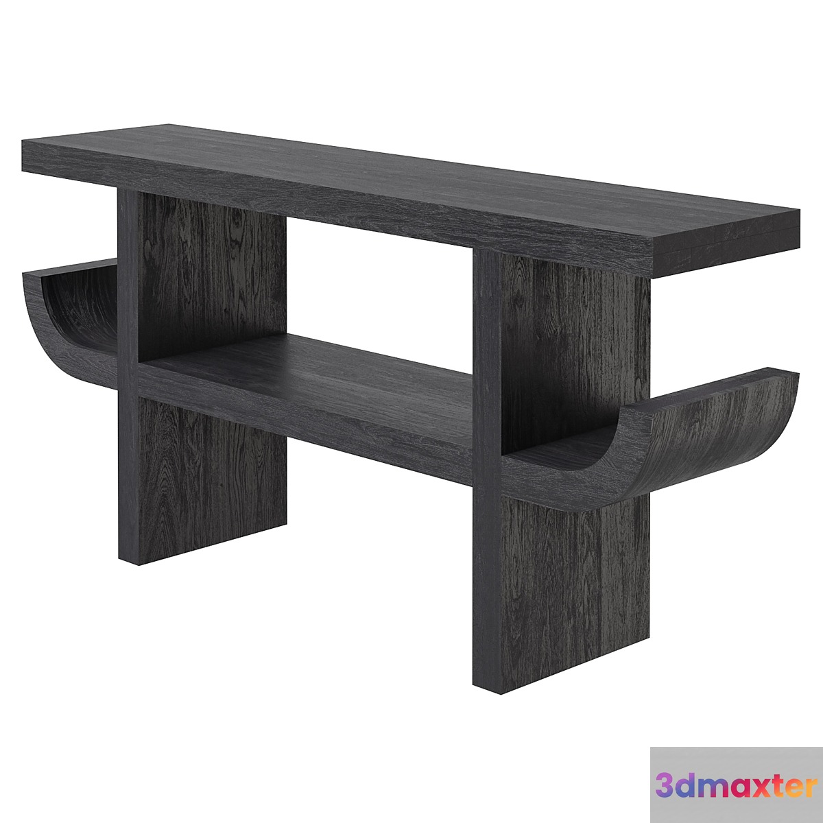 CB2  black acacia console Pagoda 3D Max