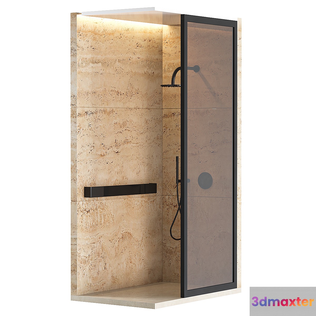 Shower cabin with partition 04 3D Max