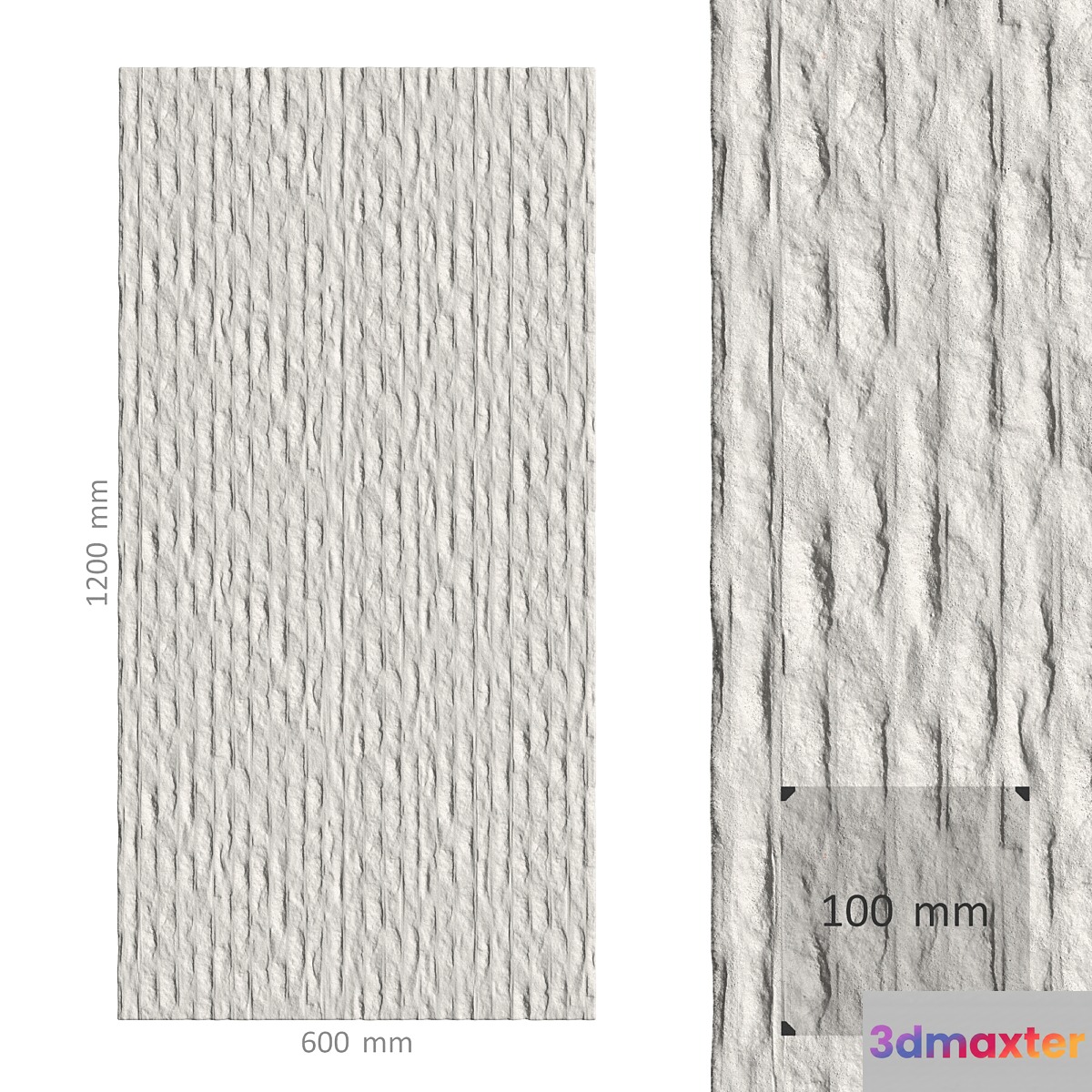 Flexible stone panel LINE STONE BOARD (BEIGE 052) 3D Max