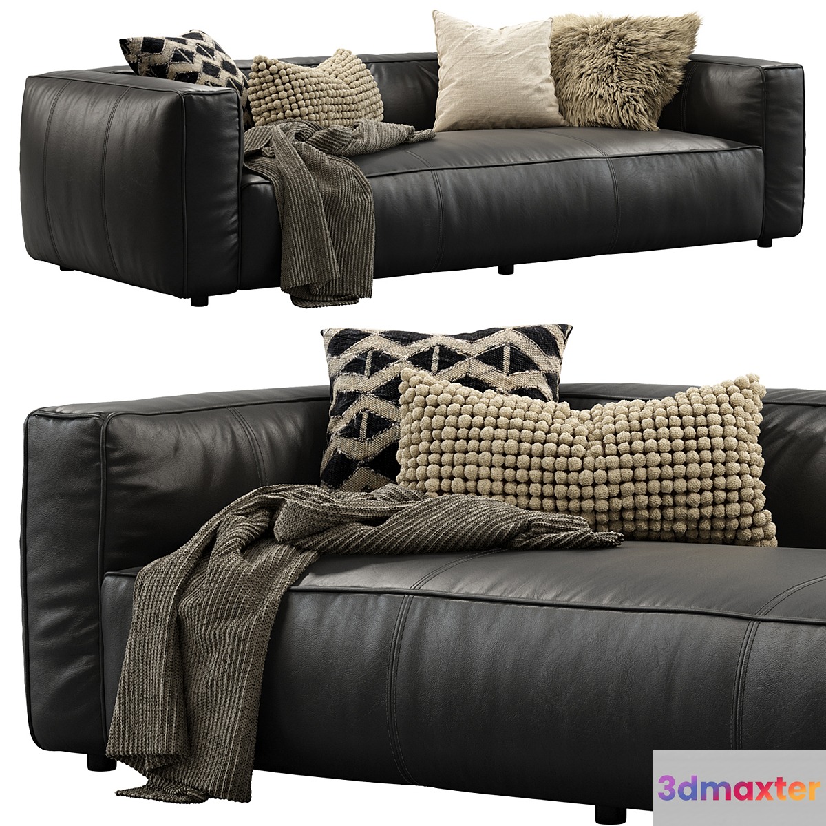 Joybird Jaxon Leather Sofa 3D Max