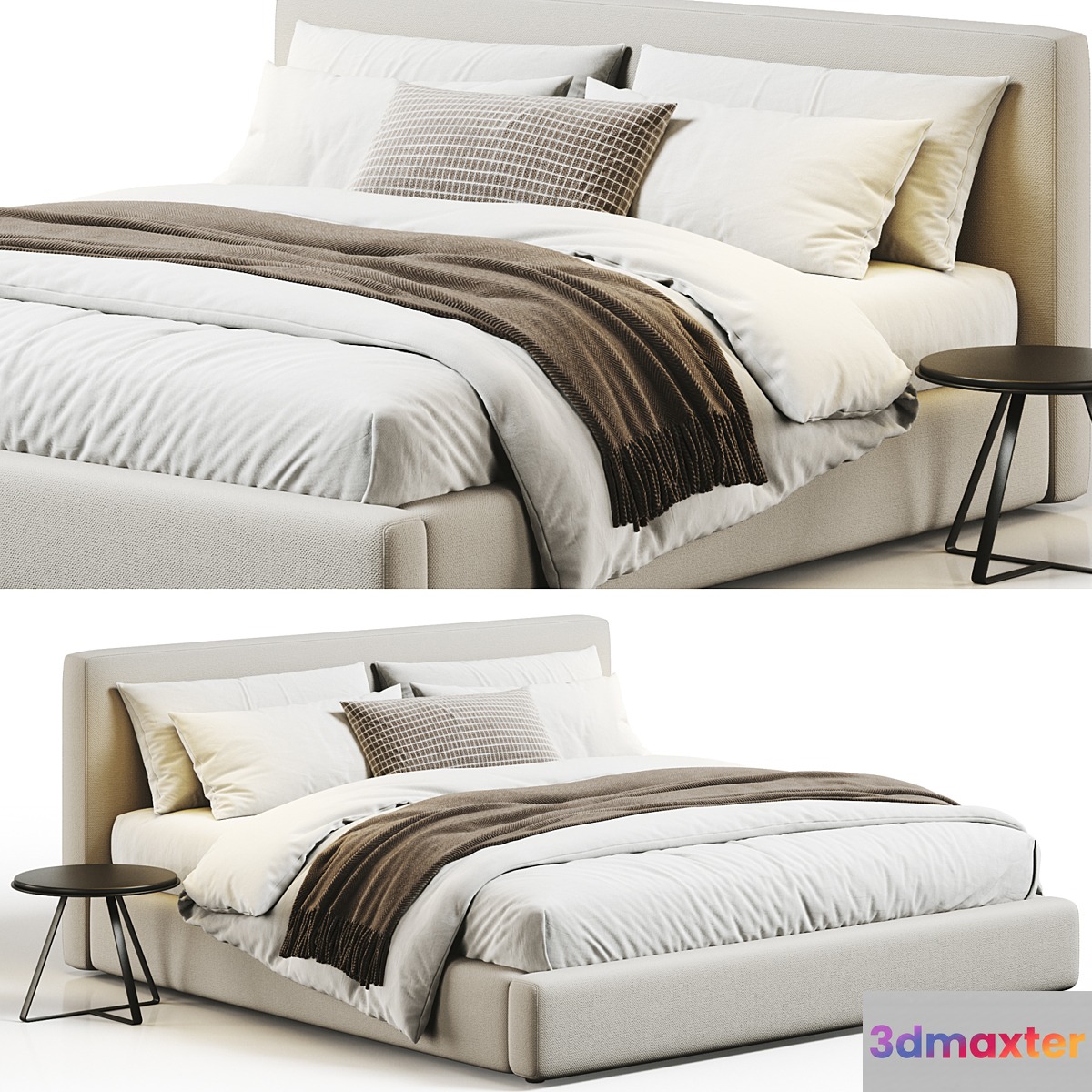 Abbyson Luxe Upholstered Bed 3D Max