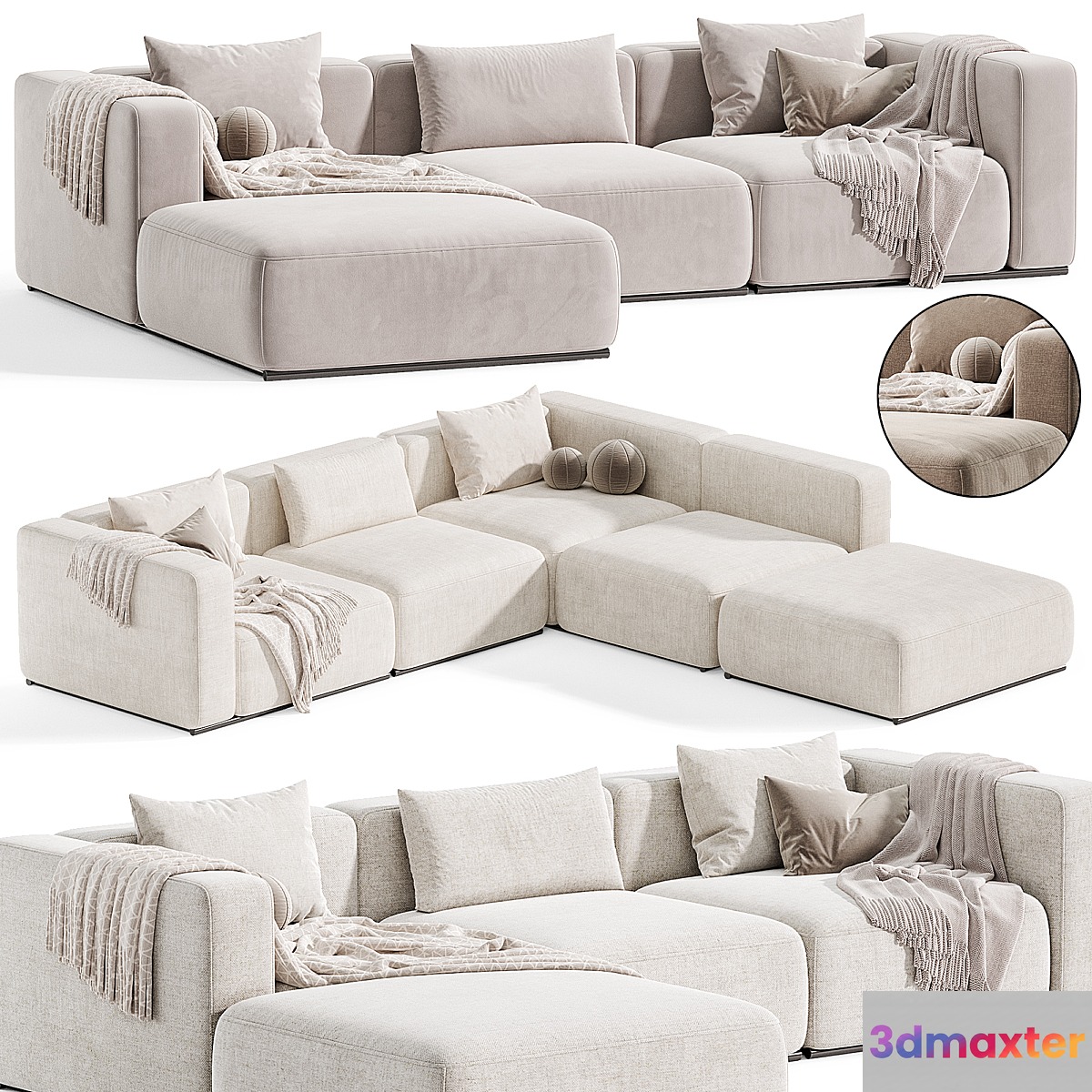 Poliform Shanghai Chaise Sofa By Poliform 3D Max