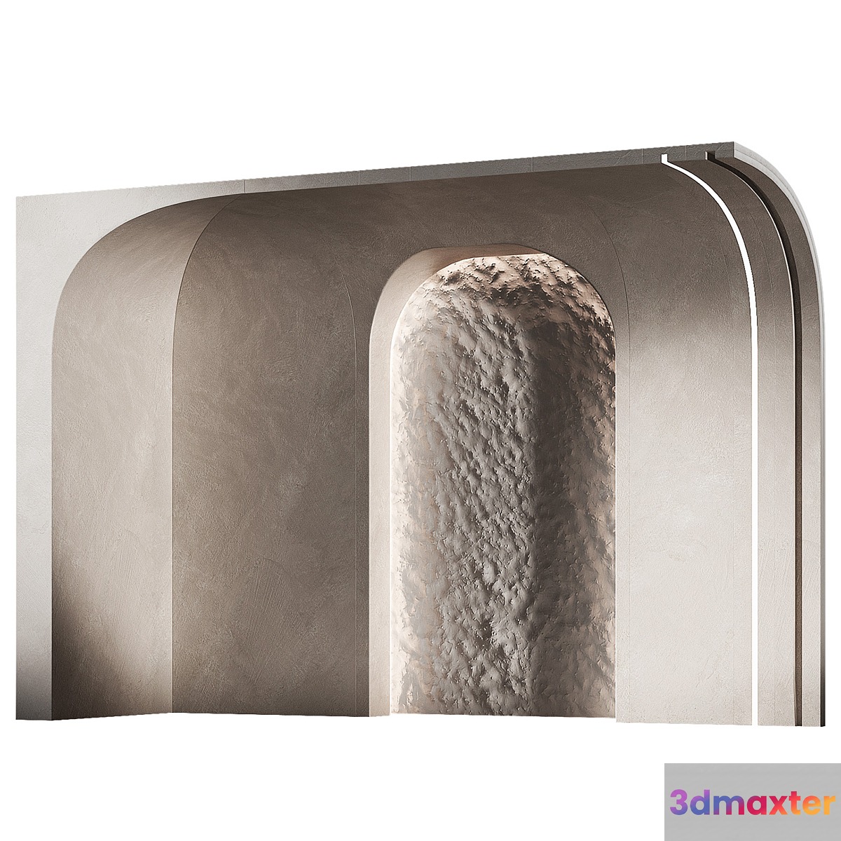 Modular wall decorative panels 11. Rounded arched openings. 3D Max