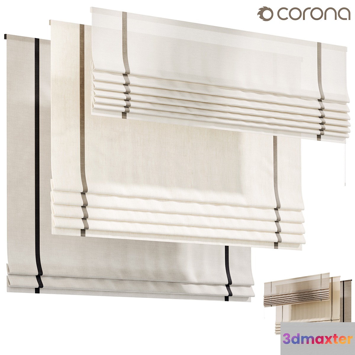 Roman curtain 02 Curtains 3D Max