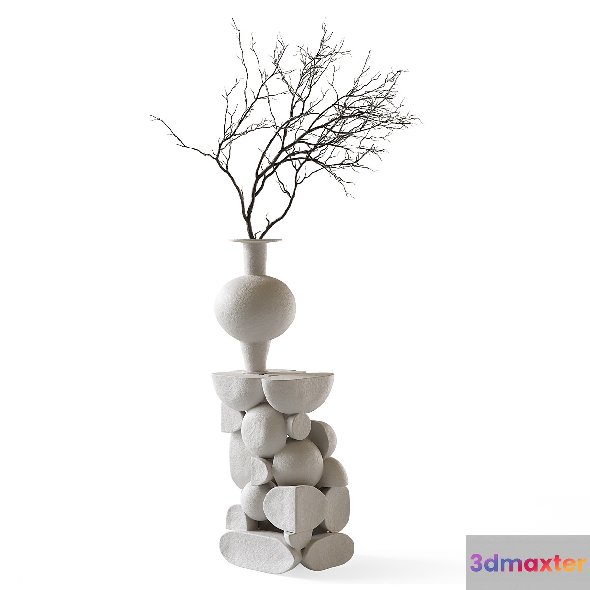 Re Jin Lee podium with branch in vase 3D Max