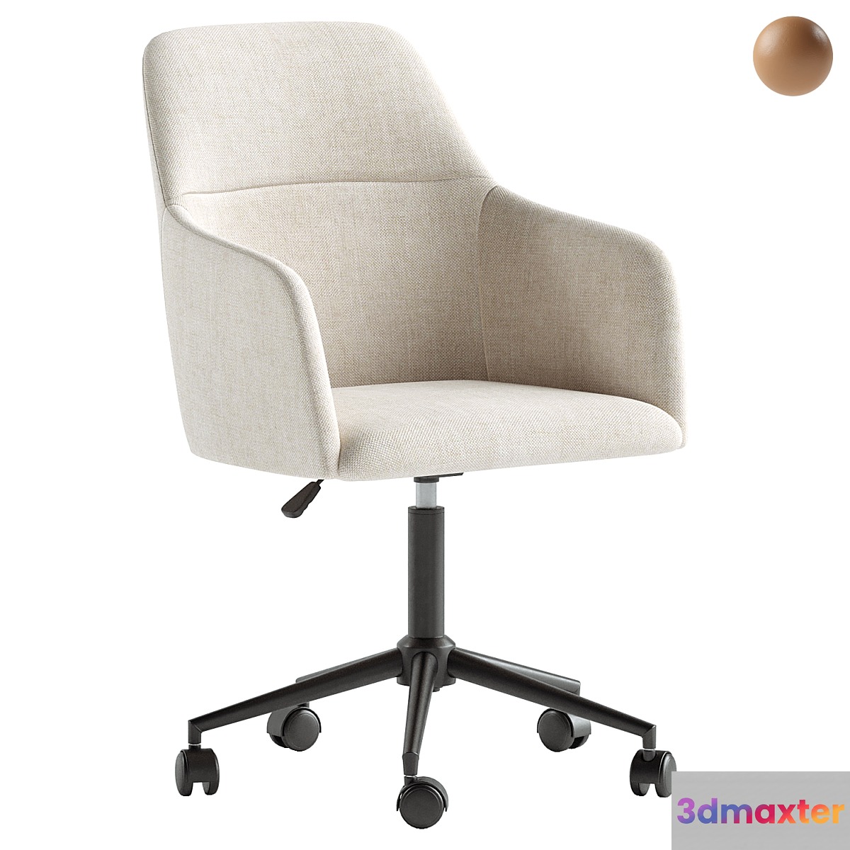 Asher Upholstered Swivel Desk Chair 3D Max