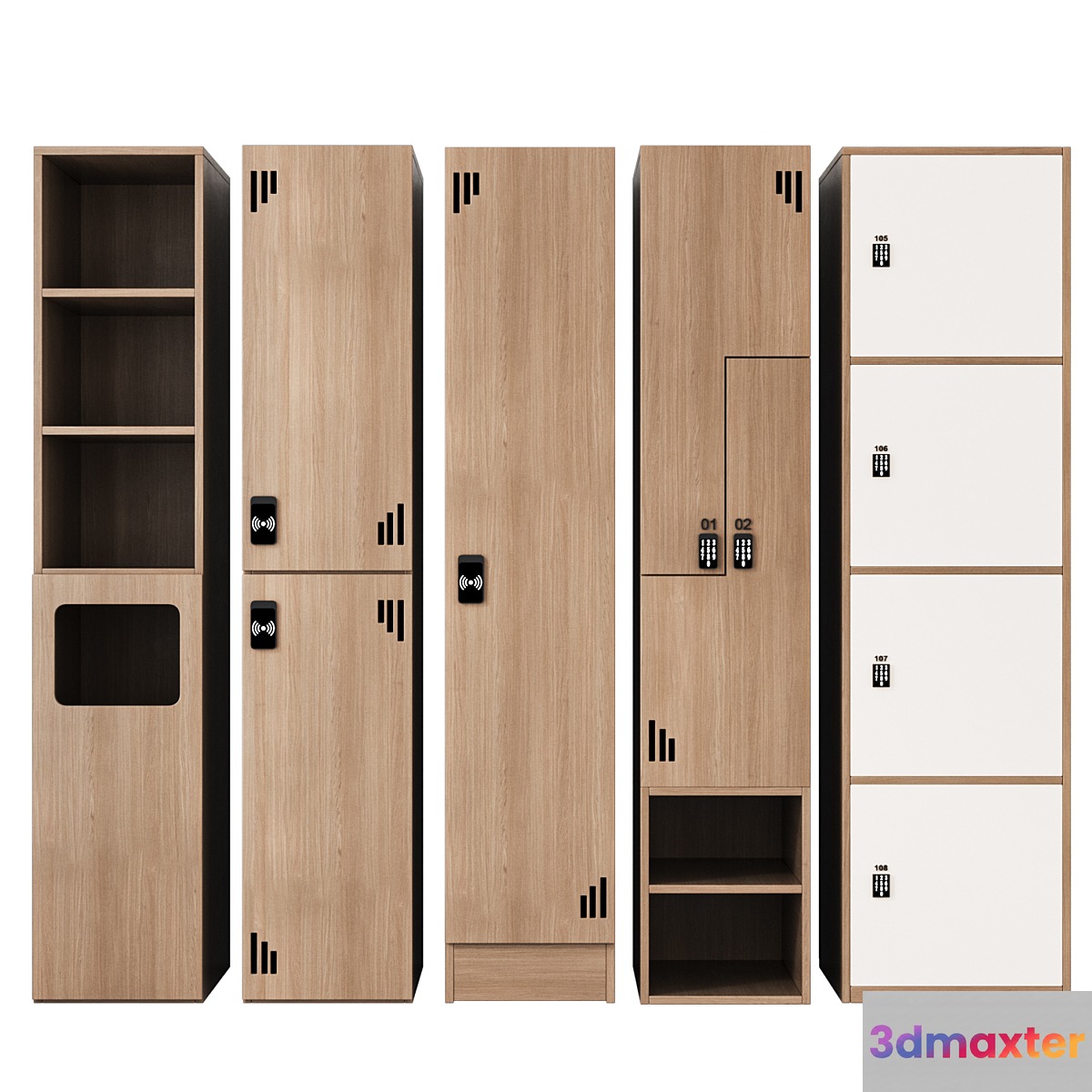 Locker room lockers 006 3D Max