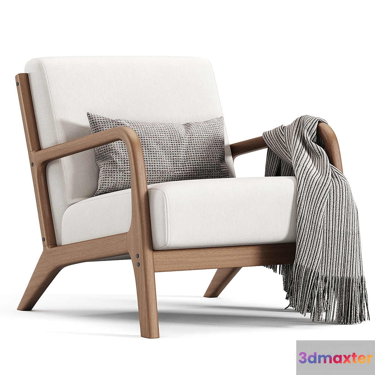 Hertford Upholstered Linen Blend Accent Chair 3D Max