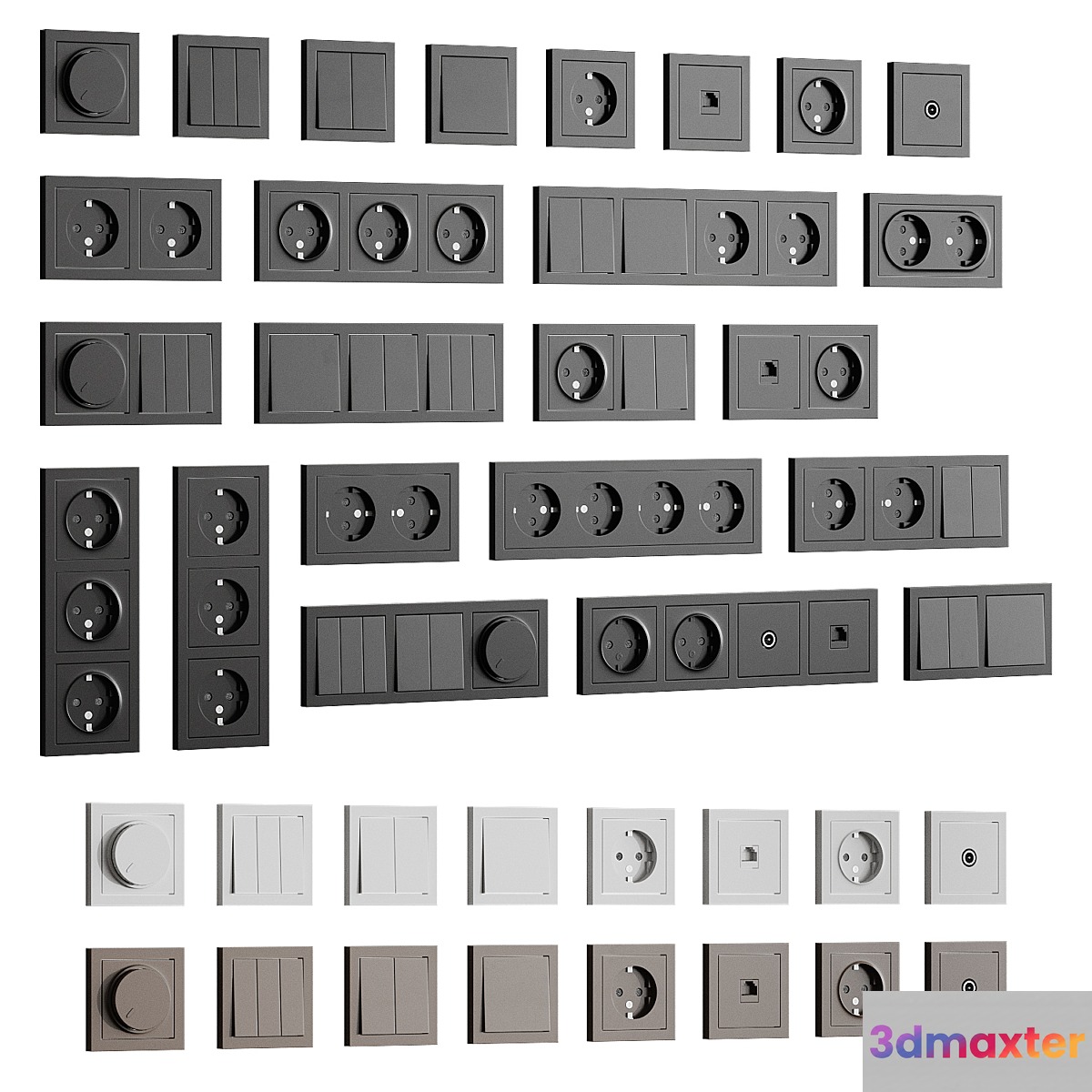 Sockets and switches 002 3D Max