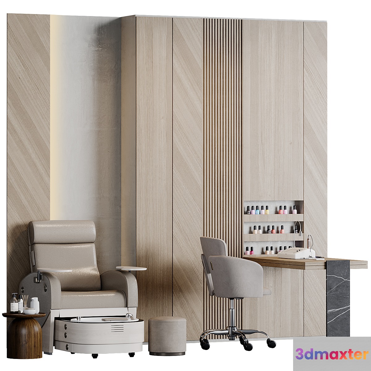 pedicure and manicure area in the beauty salon 02 3D Max