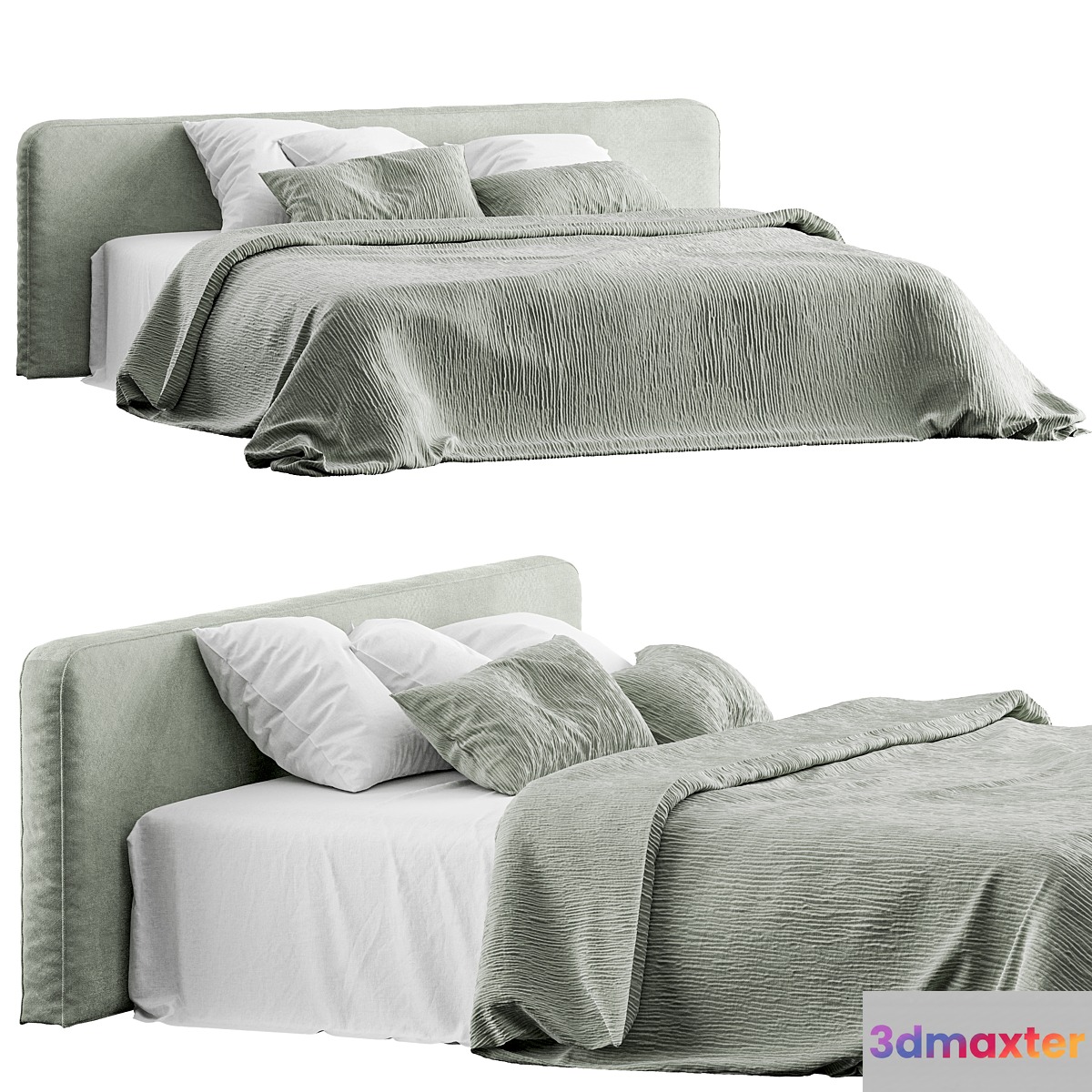 Muslin bedding zara home 4 3D Max