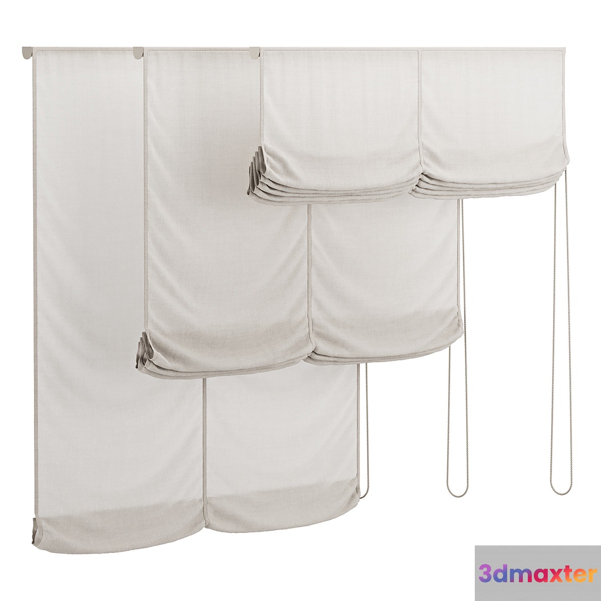 Roman curtain 003 KM 3D Max
