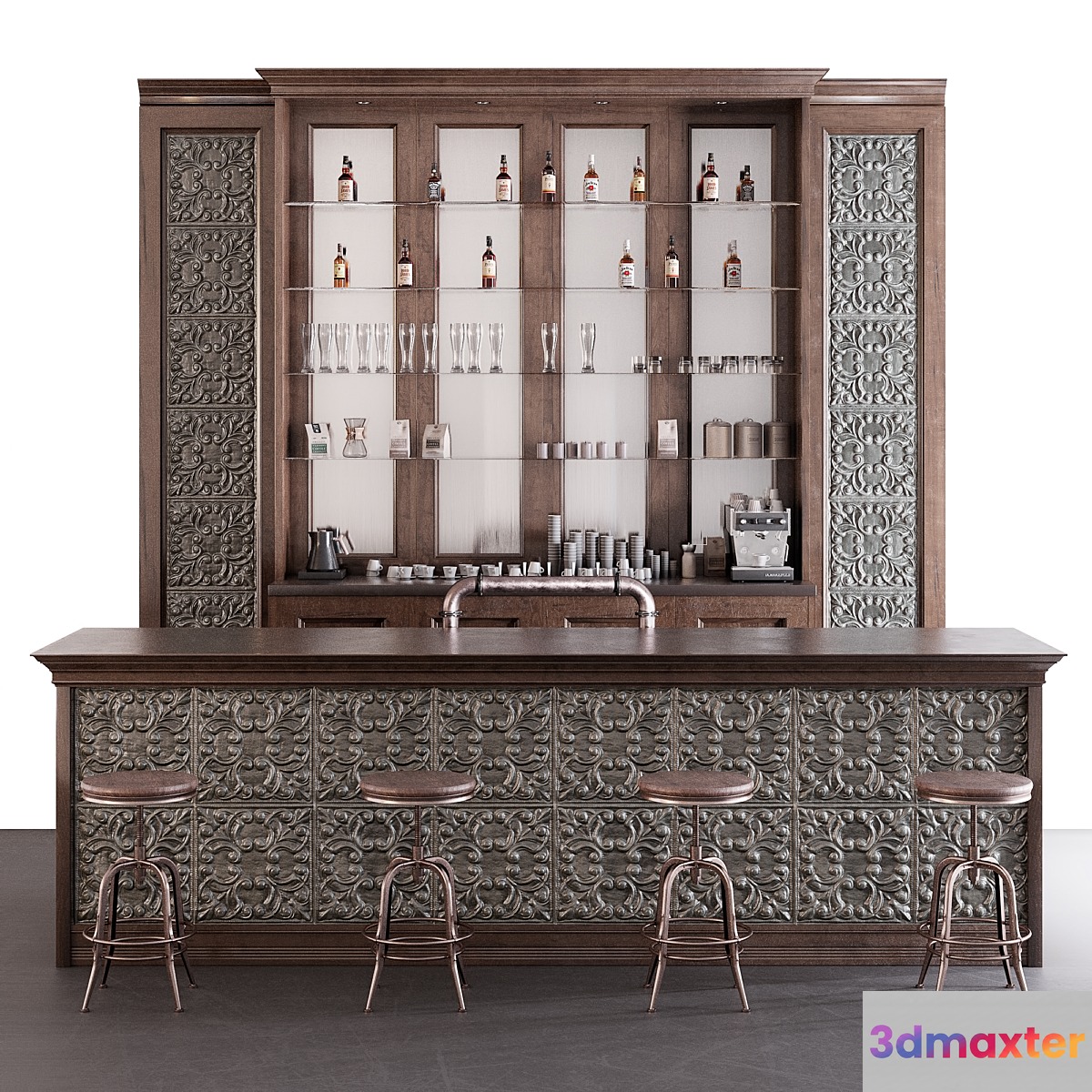 Classic Pub Bar Counter 3D Max