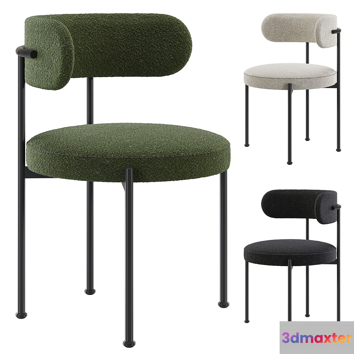 INESSE BOUCLE DINING CHAIR-CB2 3D Max