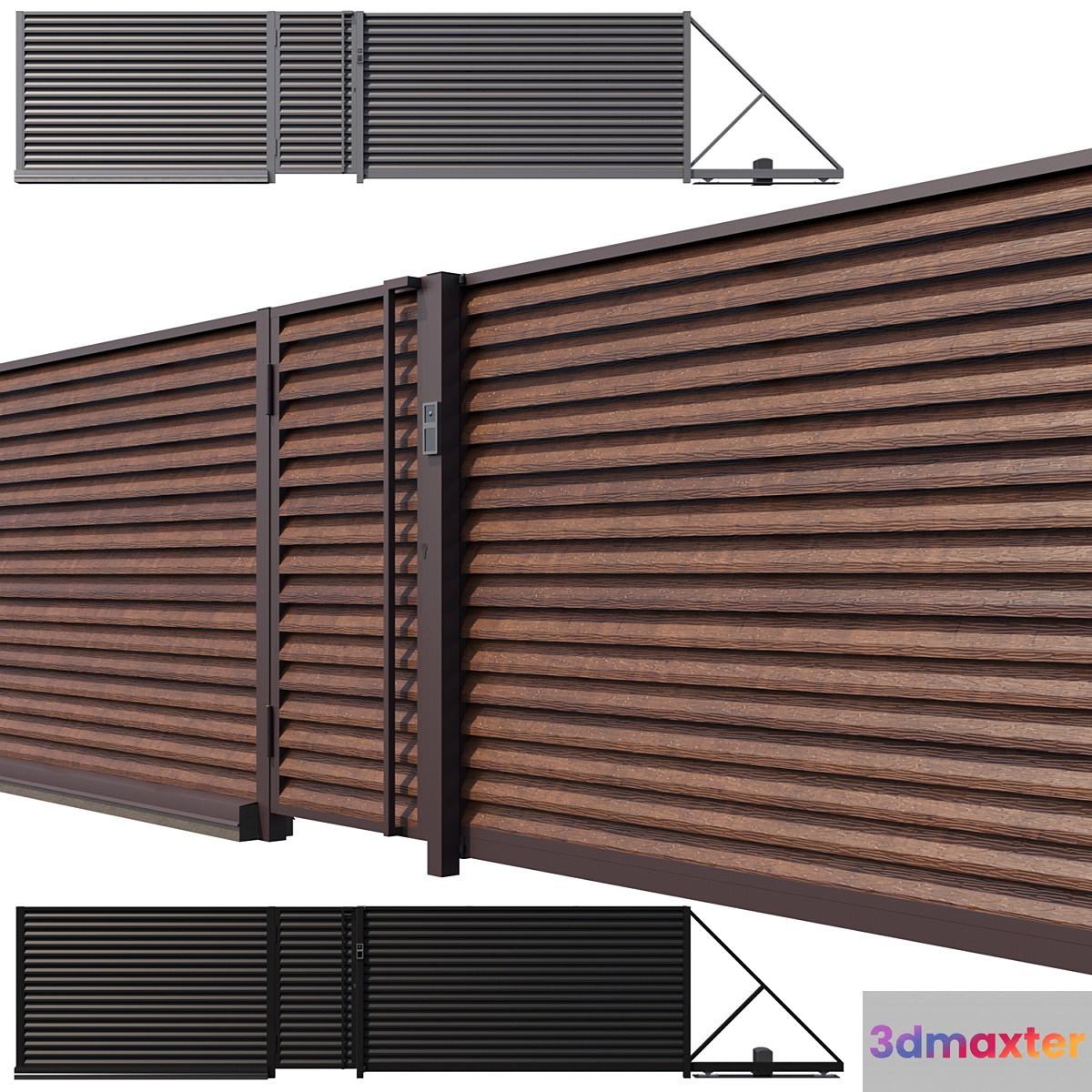 modular louvered fencing 3D Max
